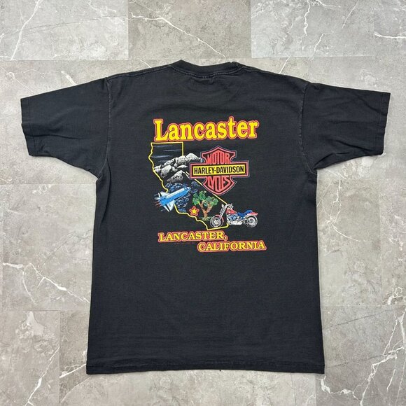 90s Vintage Harley Davidson Graphic Tee Mens Large Eagle California Made in USA - Picture 2 of 10
